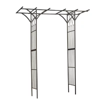 NATURE  - Arche double Elis&eacute;a en acier galvanis&eacute; noir