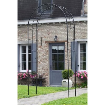 NATURE   Arche de jardin en m&eacute;tal noir 6040802