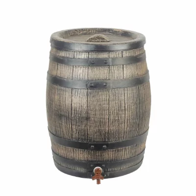 NATURE  R&eacute;cup&eacute;rateur d'eau avec aspect de bois 50 L 38x49,5 cm Marron