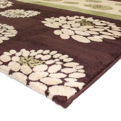 THE DECO FACTORY NATURE - Tapis Salon ou Chambre motifs fleurs 160 x 230 cm Marron/vert 