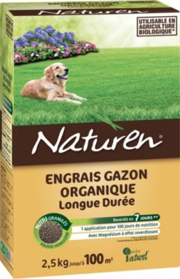NATUREN  engrais gazon organique 100 m&sup2; - 2,5 kg