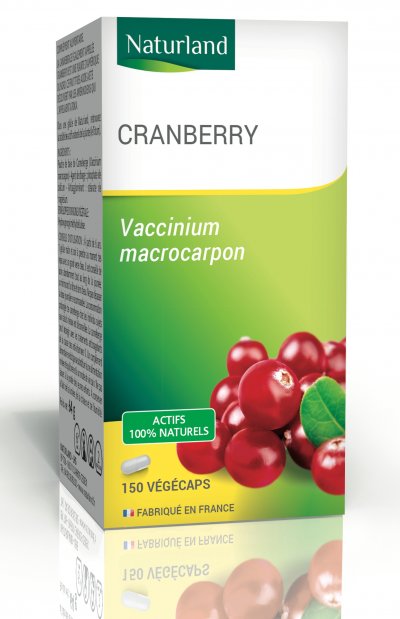 NATURLAND  Cranberry 150 V&eacute;g&eacute;caps - Flacon 150 v&eacute;g&eacute;caps