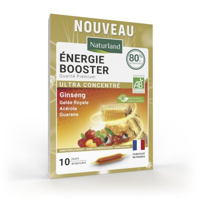 NATURLAND  &Eacute;nergie Booster Ginseng Guarana Bio 10 Ampoules