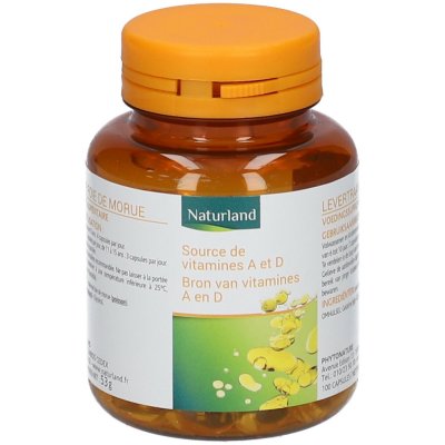 NATURLAND  Huile de Foie de Morue 100 Capsules - Bo&icirc;te 100 capsules