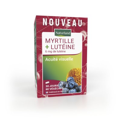 NATURLAND  Myrtille + Lut&eacute;ine 60 G&eacute;lules - Pot 60 g&eacute;lules