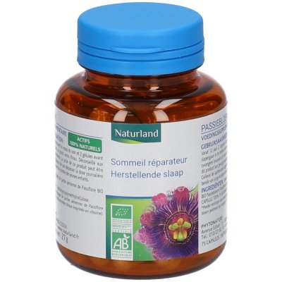 NATURLAND  Passiflore Bio 75 V&eacute;g&eacute;caps - Bo&icirc;te 75 v&eacute;g&eacute;caps