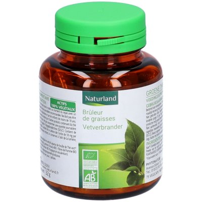 NATURLAND  Th&eacute; Vert Bio 75 Capsules V&eacute;g&eacute;tales - Bo&icirc;te 75 v&eacute;g&eacute;caps