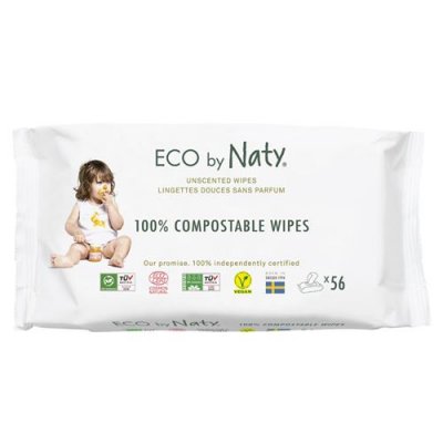 NATY BY NATURE BABYCARE NATY - Lot de 12 paquets de 56 Lingettes douces eco sans parfum