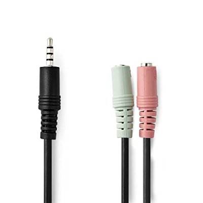 NEDIS  C&acirc;ble audio de casque m&acirc;le de 3,5 mm &ndash; 2 x 3