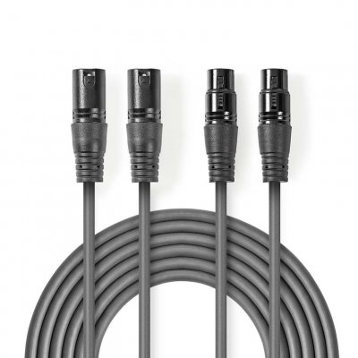 NEDIS  C&acirc;ble Audio XLR compress&eacute; 2 x XLR 3 Broches m&acirc;le