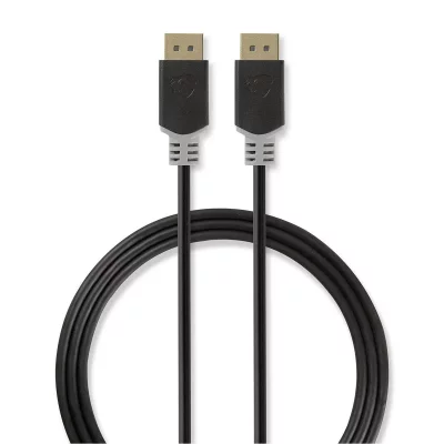 Nedis C&acirc;ble DisplayPort 1.4 DisplayPort M&acirc;le vers DisplayPort M&acirc;le 3,00 m Anthracite
