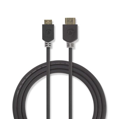 NEDIS  - C&acirc;ble HDMI avec Ethernet - HDMI m&acirc;le pour HDMI mini m&acirc;le - 2 m - rond