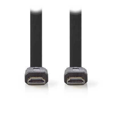 NEDIS  C&acirc;ble HDMI plat haute vitesse avec Ethernet Noir (3 m&egrave;tres)