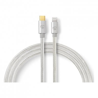 NEDIS  CCTB39650AL10 c&acirc;ble Lightning 1 m Aluminium - Neuf