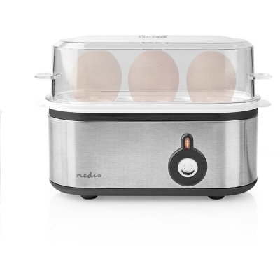 NEDIS  Cuiseur &agrave; Oeufs 3 Pi&egrave;ces 210 Watts Aluminium/Noir