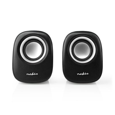 NEDIS  Enceinte PC  2  12 W  Prise Jack 35 mm  Noir/Argent