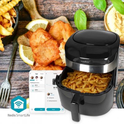 NEDIS  - Friteuse &agrave; air chaud smart life - wi-fi - noir kaaf180bkw