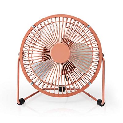 NEDIS  Metal Mini Fan 15cm Diameter USB Powered Vintage Pink