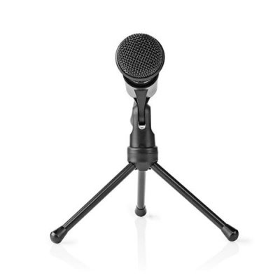 NEDIS  microphone filaire avec bouton marchearr&ecirc;t et tripod 3,5 mm MICTJ100BK