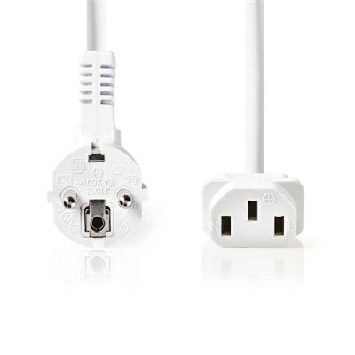 NEDIS  Power Cable - Schuko Male Angled - IEC-320-C13 - 2.0 m - Blanc