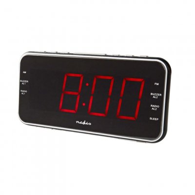 Nedis Radio-r&eacute;veil num&eacute;rique Pa ntaille LED de 1,8" FM