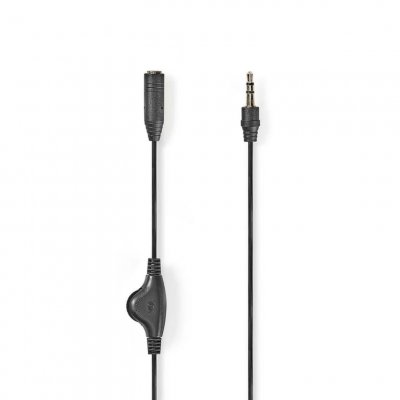 NEDIS  rallonge jack 3.5 mm (1m) + contr&ocirc;le volume CAGP22090BK10