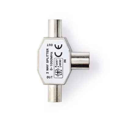 NEDIS  S&eacute;parateur coaxial 2 x IEC (Coa xial) m&acirc;le - IEC (Coaxia