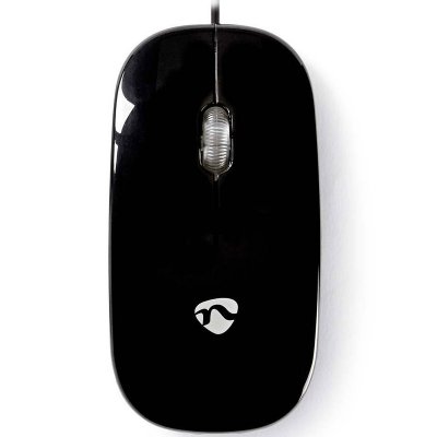 NEDIS  - Souris - ergonomique - droitiers et gauchers - optique - 3 boutons - filaire - USB - noir 