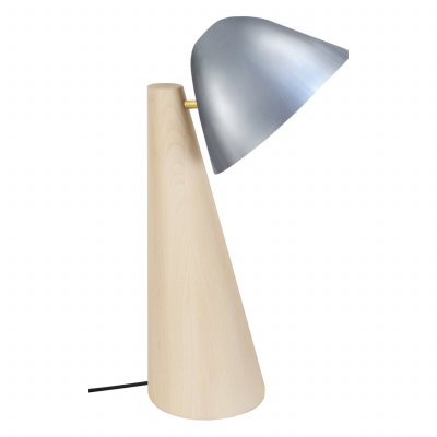 TOSEL NELLA - Lampe de bureau conique bois naturel et aluminium
