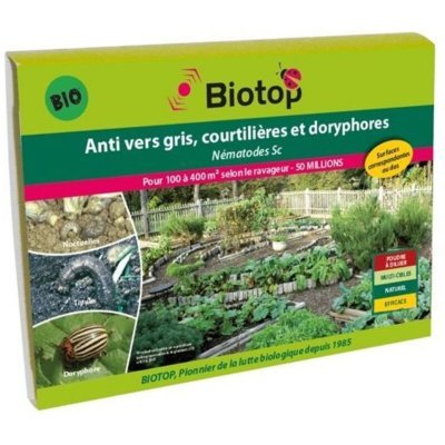 BIOTOP Nematodes Sc Anti vers gris, doryphore et courtili&egrave;res - 50 millions