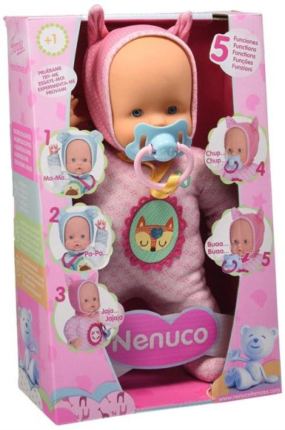 NENUCO  Poupon avec 5 Fonctions, Rose (Famosa 700014781), Multicouleur