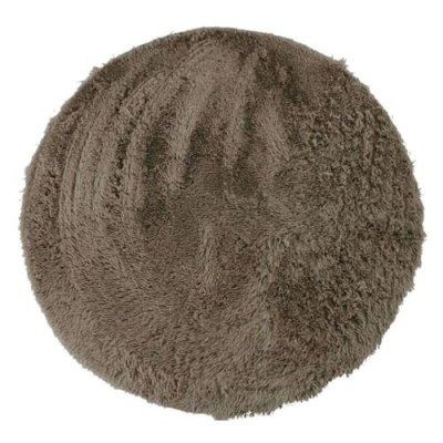 THEDECOFACTORY NEO YOGA - Tapis lavable &agrave; base fine et souple extra doux taupe diam.90