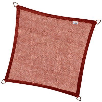 NESLING  - Voile d'ombrage carr&eacute;e Coolfit terracotta 3,6 x 3,6 m