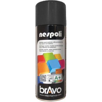 NESPOLI  A&eacute;rosol peinture professionnelle noir brillant 400mL