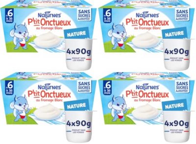 P TIT ONCTUEUX Nestle  nature au fromage blanc - 4 x 90g - d&Egrave;s 6 mois
