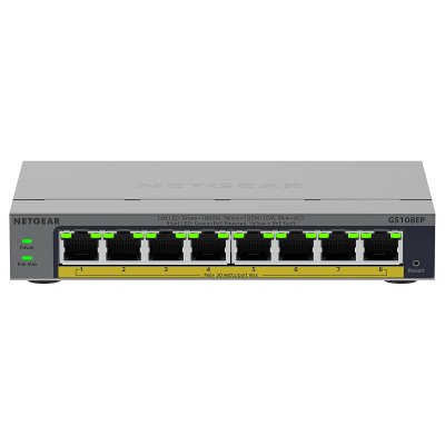 NETGEAR  GS108EP G&eacute;r&eacute; L2/L3 Gigabit Ethernet (10/100/1000) Gris - Neuf