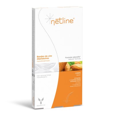 NETLINE  Bandes D&eacute;pilatoires Hypoallerg&eacute;niques Corps L 38/40, 250 ml