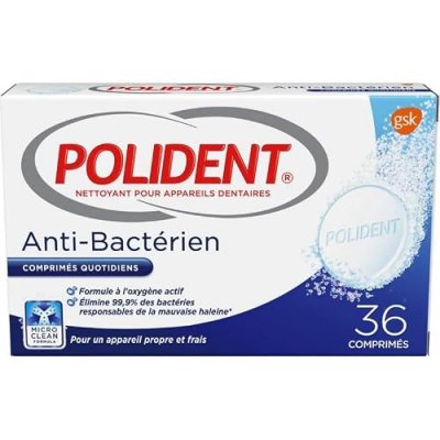 POLIDENT Nettoyant pour appareils dentaires, anti-bacterien