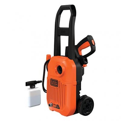 BLACK+DECKER Nettoyeur Haute Pression avec c&acirc;ble 1300 W 110 bar/1600 psi avec Roues et poign&eacute;e Longue