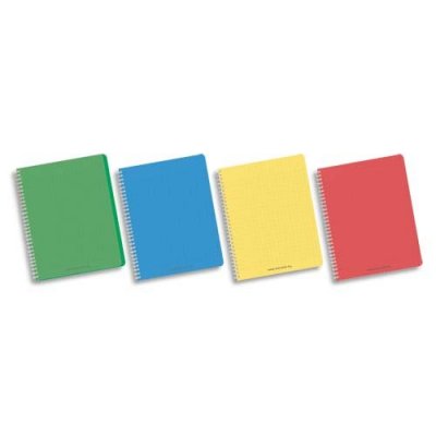 PRODUIT NEUTRE Neutre Cahier Bureau Spiral&eacute; 100 Pages 5x5 21x29,7 Couverture Polypro Assortis