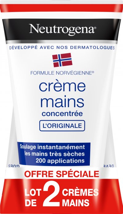 NEUTROGENA  Cr&egrave;me Mains Hydratante Concentr&eacute;e, 2x50ml