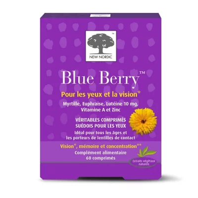 NEW NORDIC  Blue Berry 60 Cp - Bo&icirc;te 60 comprim&eacute;s