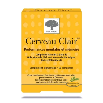 NEW NORDIC  Cerveau Clair 60 Cp - Bo&icirc;te 60 comprim&eacute;s