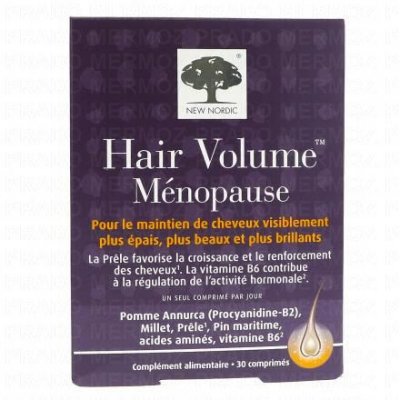 NEW NORDIC  Hair Volume M&eacute;nopause 30 Comprim&eacute;s - Bo&icirc;te 30 comprim&eacute;s