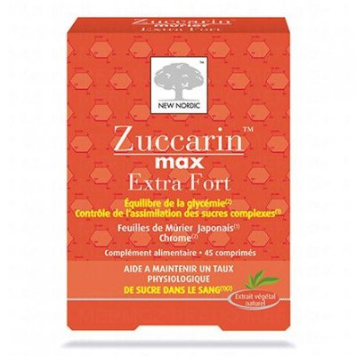 NEW NORDIC  Zuccarin (Max) Extra Fort 45 Cp - Bo&icirc;te 45 comprim&eacute;s