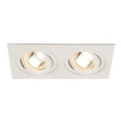SLV NEW TRIA 2 GU10 encastr&eacute;, rect., blanc mat, max. 2x50W, clips ressorts
