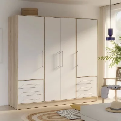 NEWFACE Jupiter Armoire 3 Portes 3 Tiroirs Bois