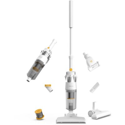 NEWLUX  InfinityPower V900 Aspirateur Balai Filaire 800W Blanc + Accessoires Animaux