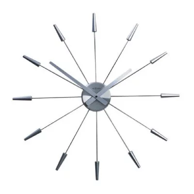Nextime horloge murale - plug inn- acier inoxydable - argent &oslash; 58cm