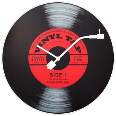 NEXTIME Horloge murale - Vinyl Tap- Glas - ~ 43 cm